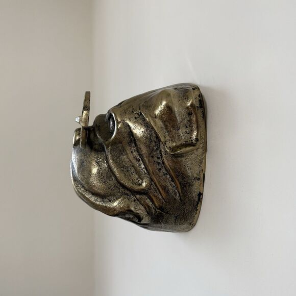 Metal Gold Dog With Glasses Wall Accent Home Decor Wall Sculpture - Picture 3 of 5